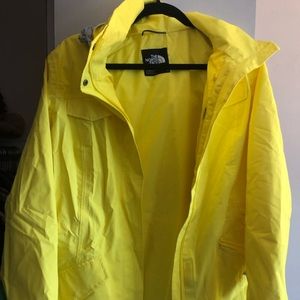 The north face yellow rain jacket